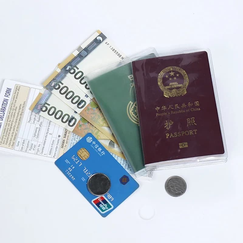 Custodia protettiva per passaporto da 1-4 pezzi trasparente satinata, custodia per documenti impermeabile in materiale PVC