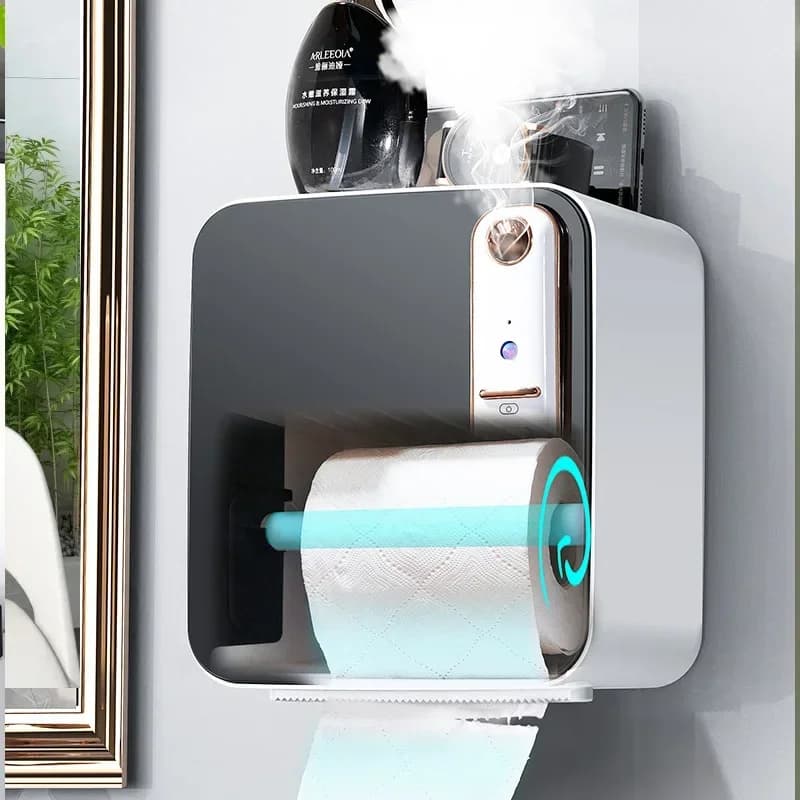Smart tissue box storage rack toilet paper toilet paper roll paper box without punching paper towel holder toilet paper holder