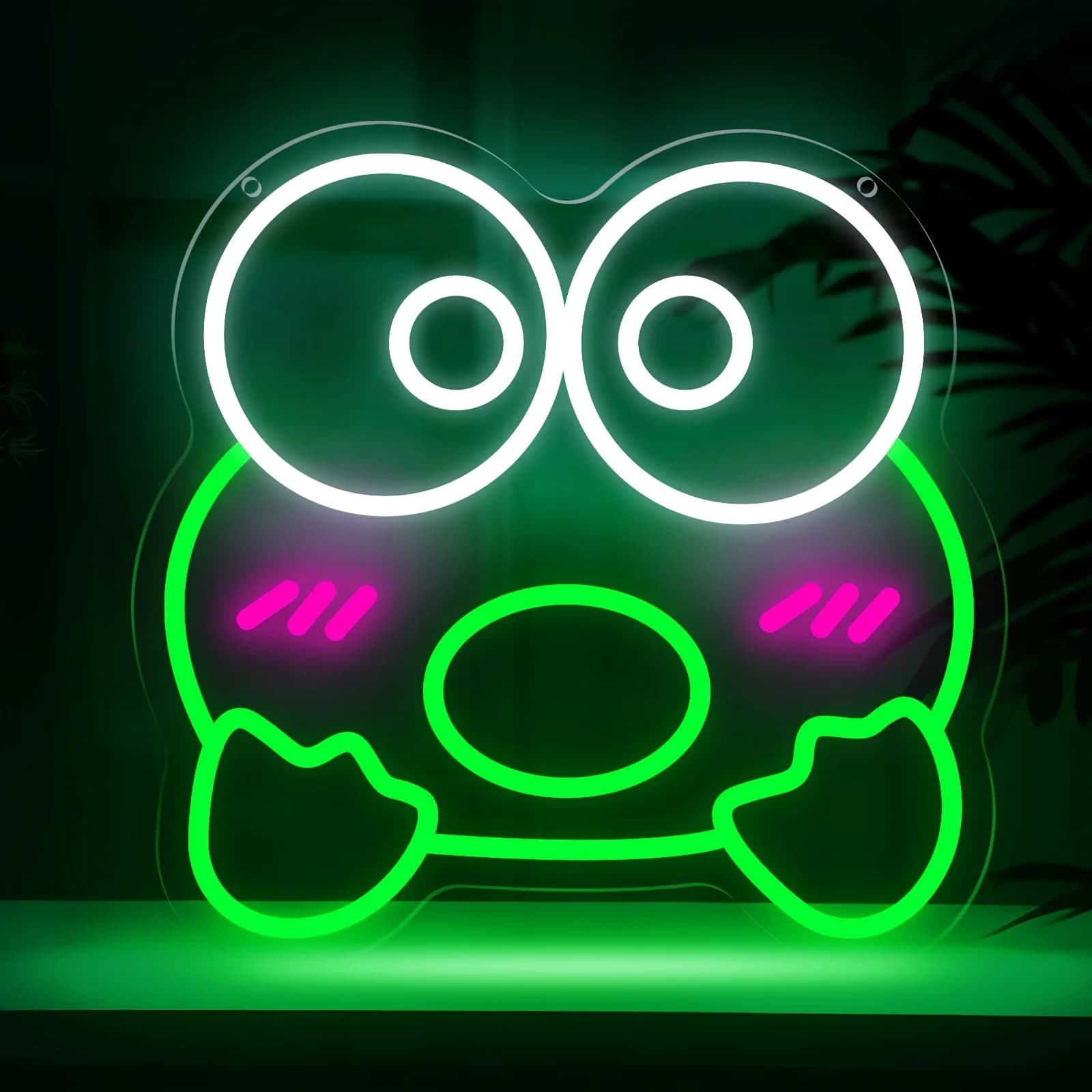 Insegna LED a Forma di Rana Carina, Luce Notturna Kawaii per Camera da Letto, Stanza dei Bambini, Decorazione Casa, Arte Murale Divertente, Regalo, Illuminazione Ambientale Romantica