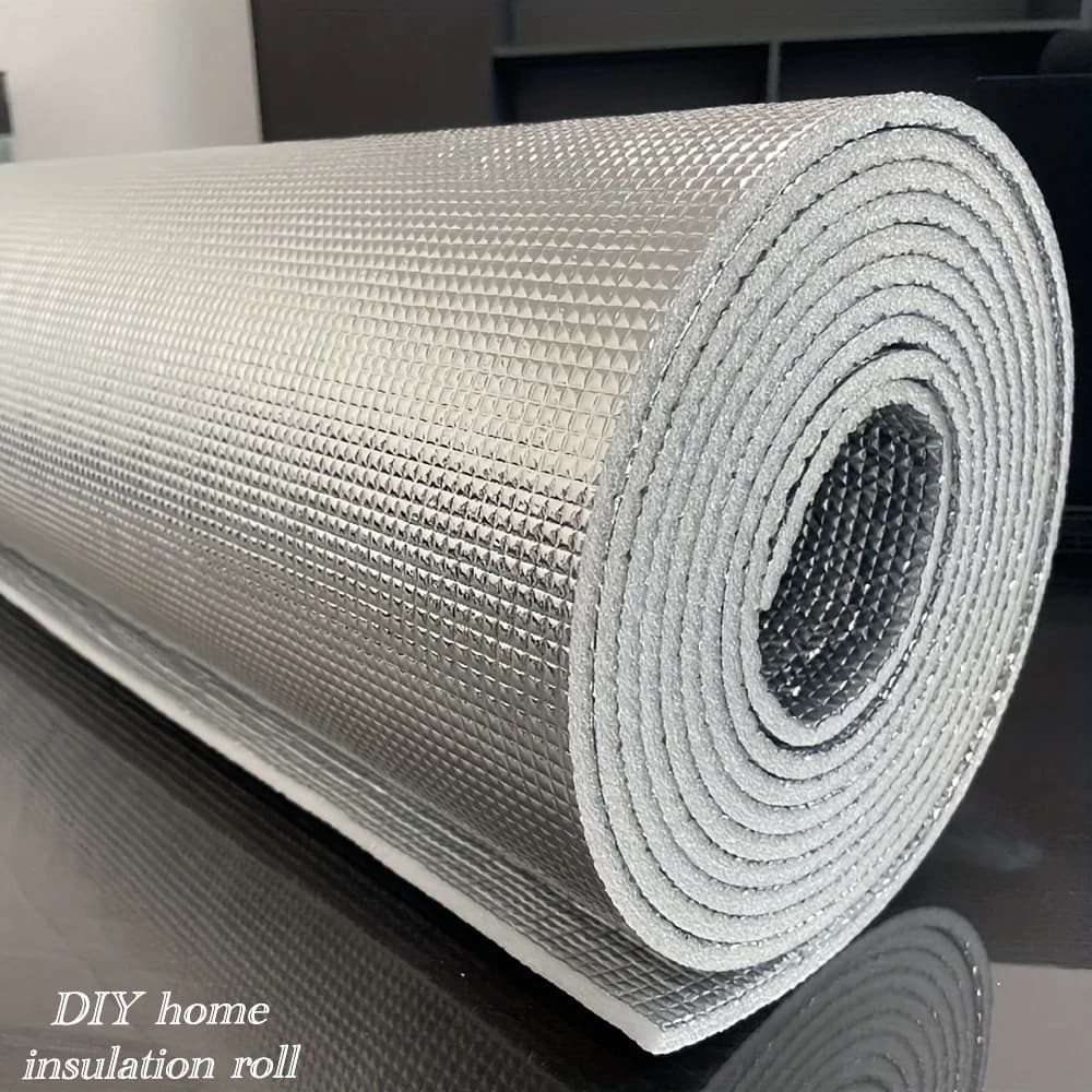 1 Roll 3.5mm-50x300cm Double-Sided Reflective Aluminum Foil Insulation Cotton Ideal for Windows RVs Garage Doors Pipe Room Roof