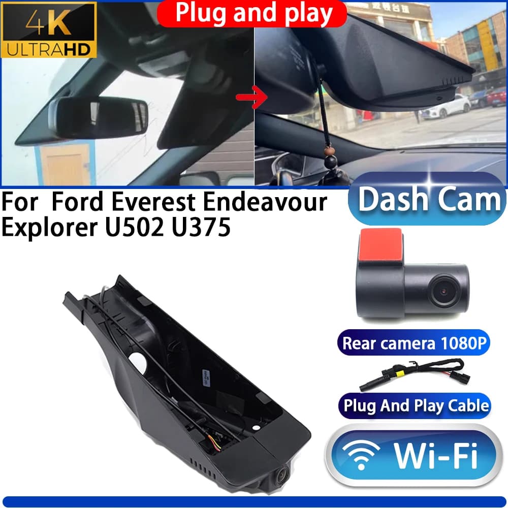 HighCity DVR 4K UHD Camera for Ford Everest Endeavour Explorer U502 U375, Night Vision, Wi-Fi, Plug and Play, Video Recorder