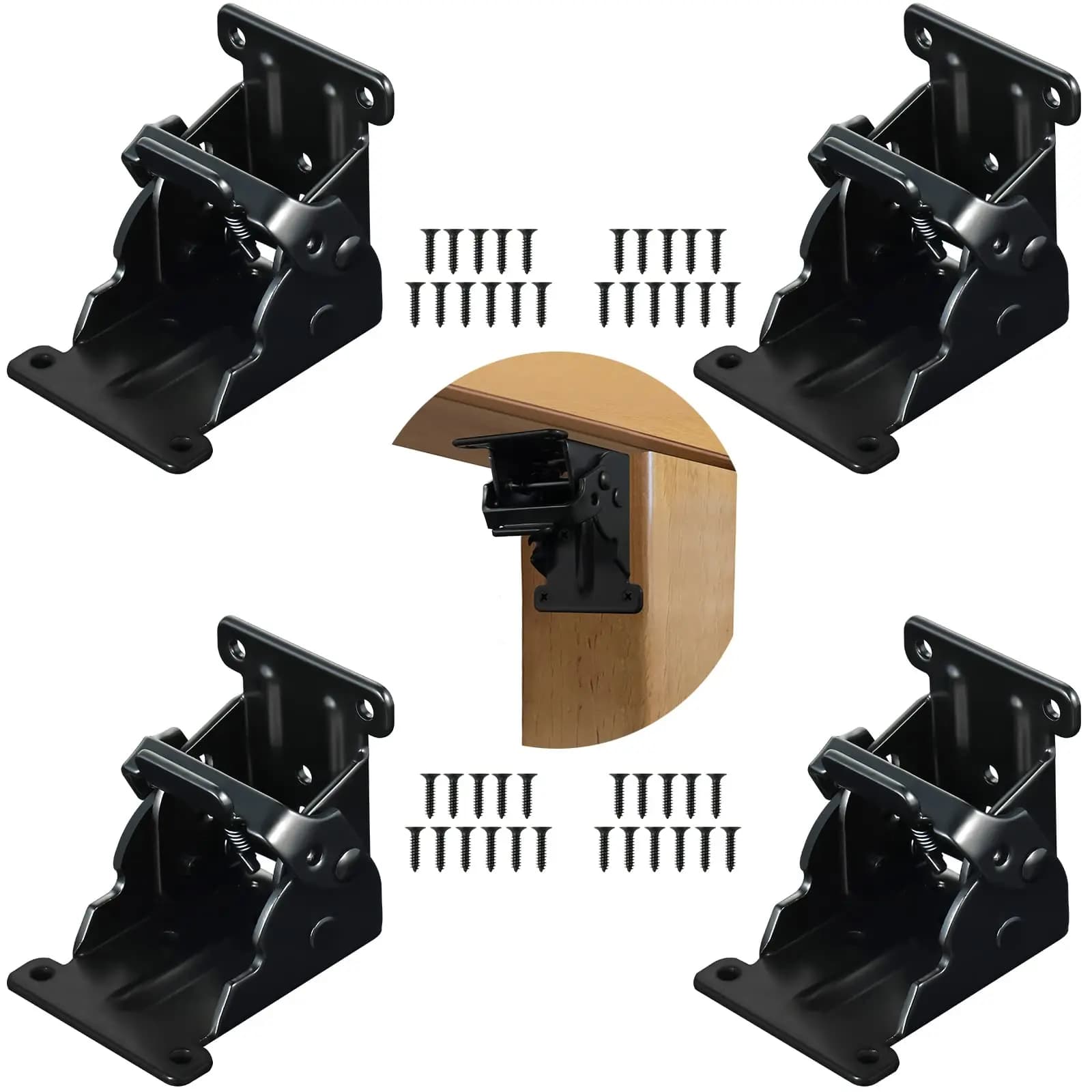 Staffe pieghevoli da 8 pezzi Staffe per gambe da tavolo pieghevoli da 0-90 gradi Staffa di supporto per estensione di bloccaggio resistente Cerniere autobloccanti