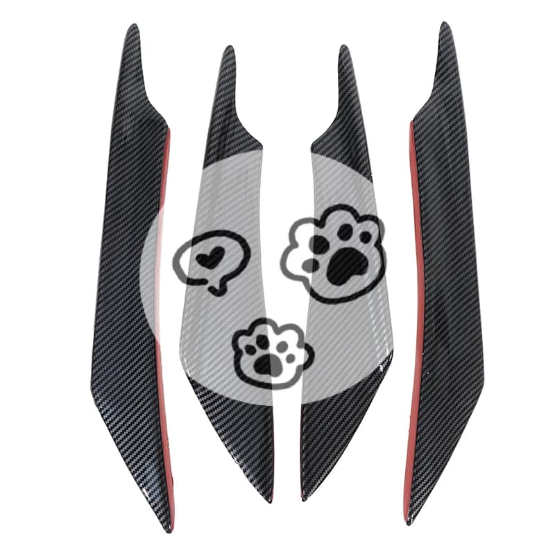 High quality4Pcs Carbon Fiber Car Bumper Fin Canard Splitter Diffuser Spoiler Air knife
