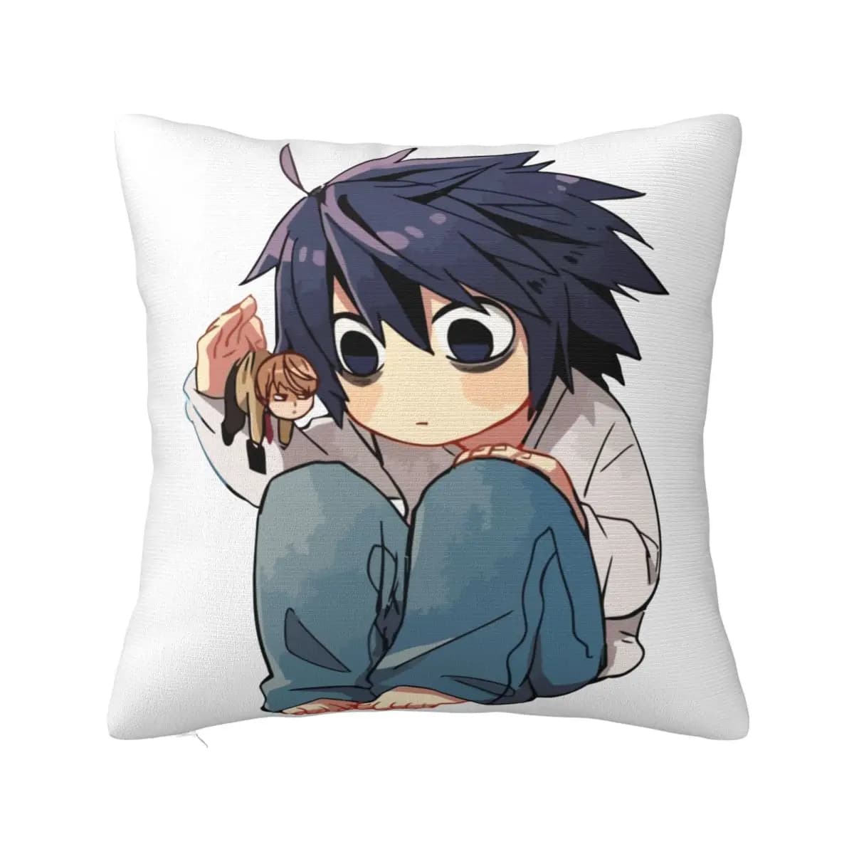 Federa per cuscino Death Note L Federa per cuscino per divano in poliestere Fodera per cuscino decorativa carina 40 * 40