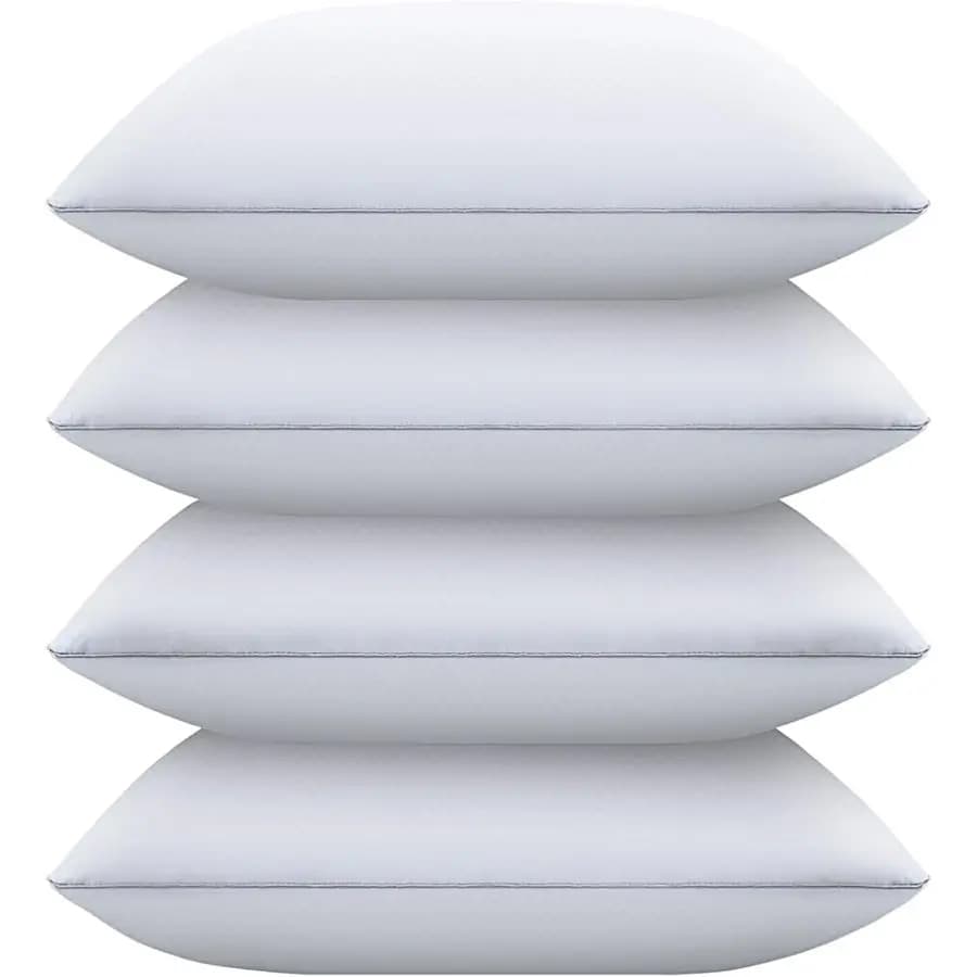 Set di 4 Cuscini Queen Size per Dormire, Imbottitura Alternativa alla Piuma, Cuscini Morbidi per Chi Dorme sulla Schiena, sullo Stomaco o sul Fianco