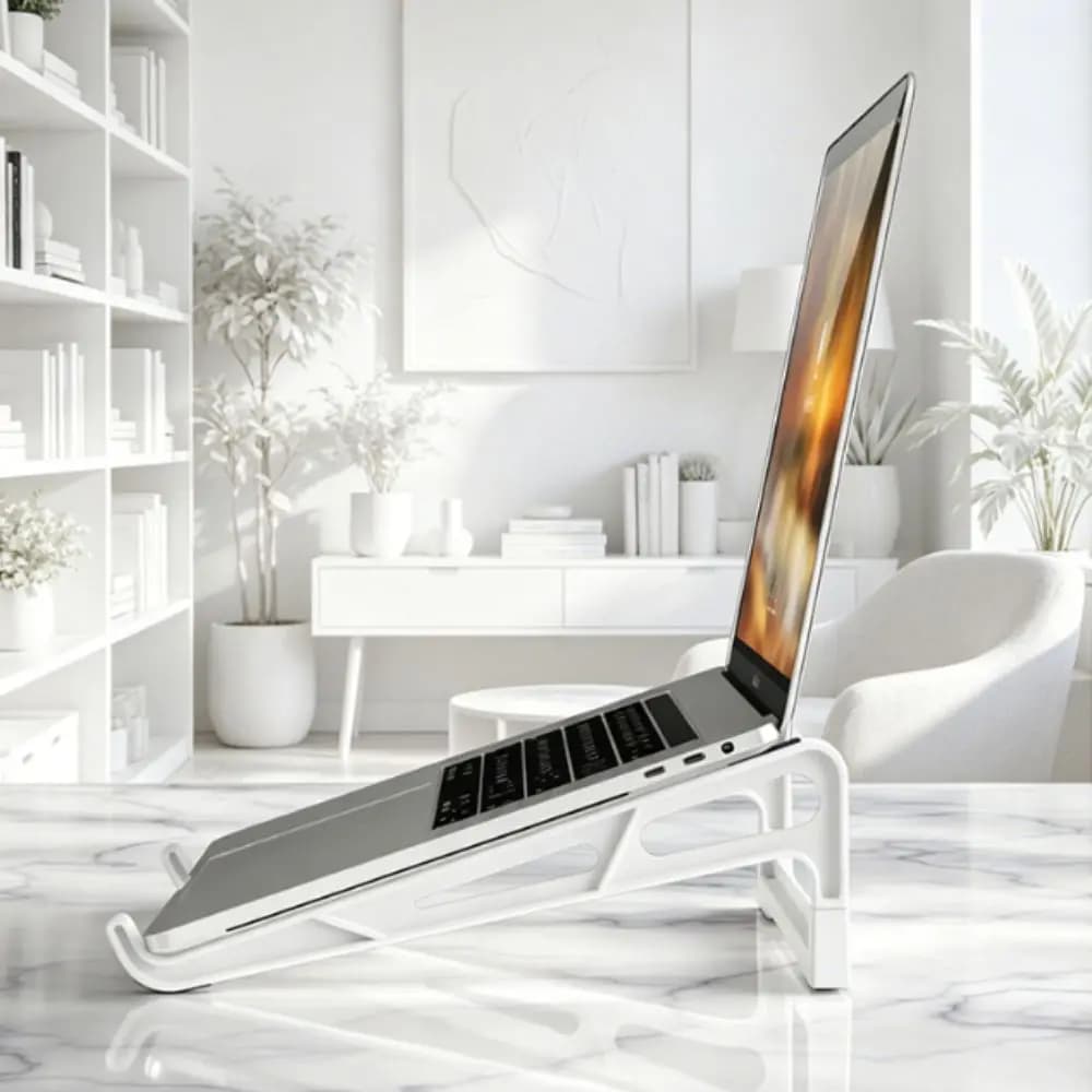 New Plastic Laptop Stand Foldable Ventilated Support Notebook Holder Hollow Ergonomic Height Riser For Office Work