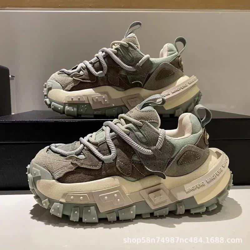 Men's Sneaker Color Block Chunky Designer Bottom Running Shoes Fad Casual Men's High Platform Shoes Increased Zapatillas Hombre