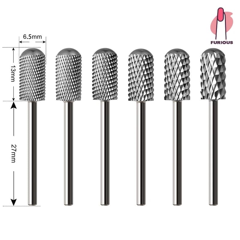 Tungsten Cylindrical Steel Nail Drill Tip/Electric Nail Removal for Nail Manicure/Heart Molature Head Polishing Nail Polishing Head