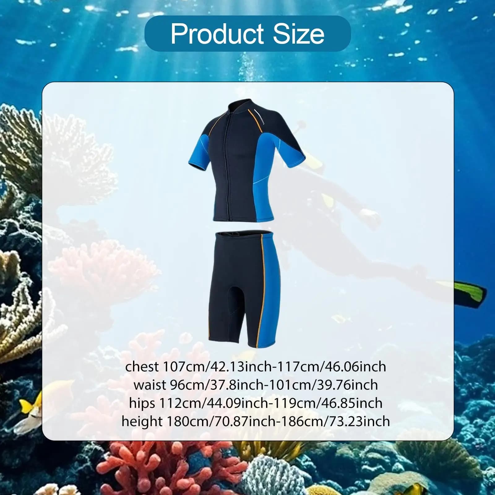 Muta da Uomo per Immersione, Abbigliamento da Spiaggia, Costume da Nuoto, Top e Pantaloncini per Kayak, Snorkeling Subacqueo, Surf, Nuoto