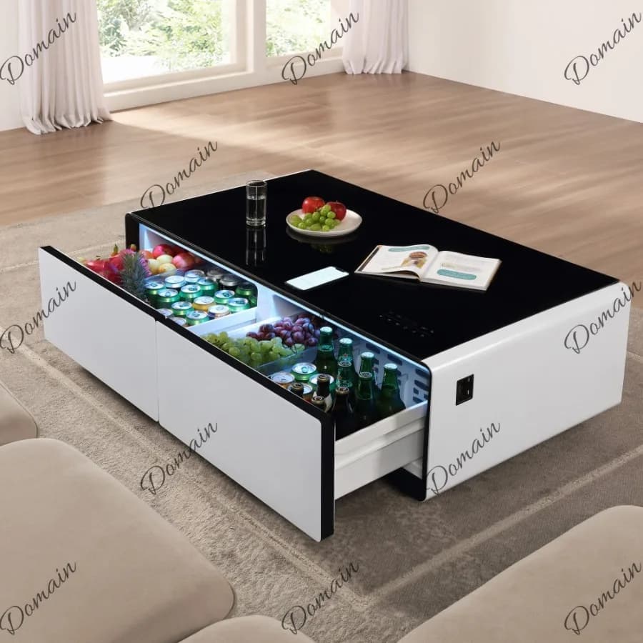 Coffee Table With Builtin Fridge Bluetooth Speaker Wireless Charging Modern Smart Touch Control Designer Mesa De Centro Sala