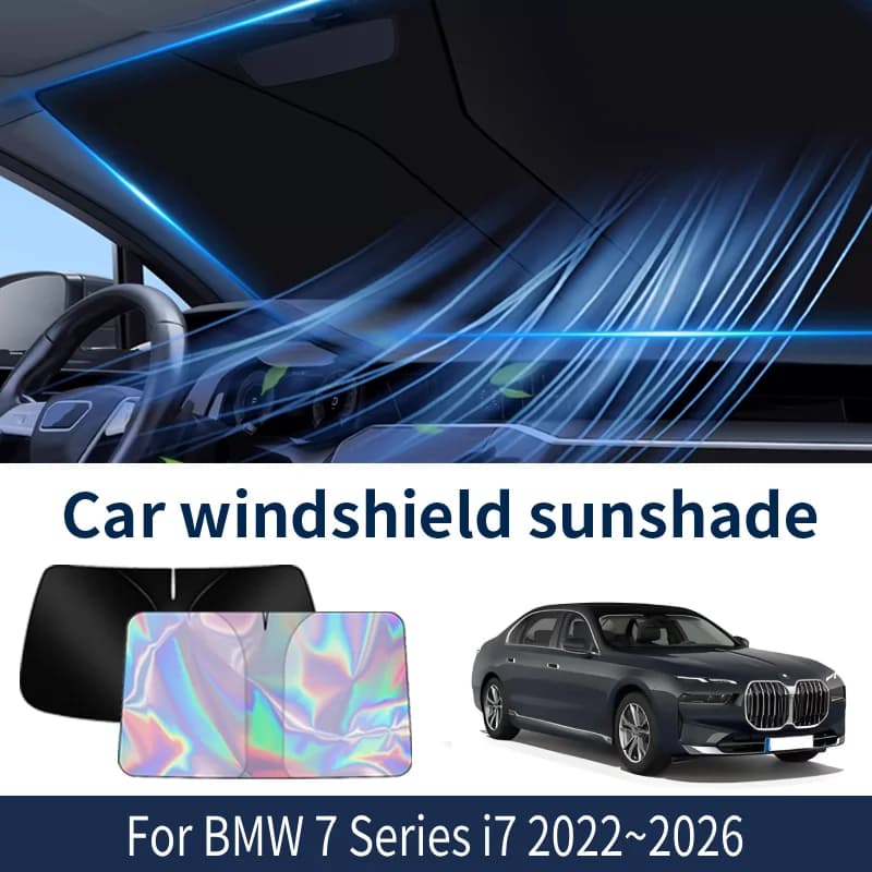 Parabrezza anteriore Parasole Per BMW Serie 7 i7 2022 ~ 2026 2025 2024 2023 Auto Visiera parasole Isolamento termico Estate Accessori di raffreddamento