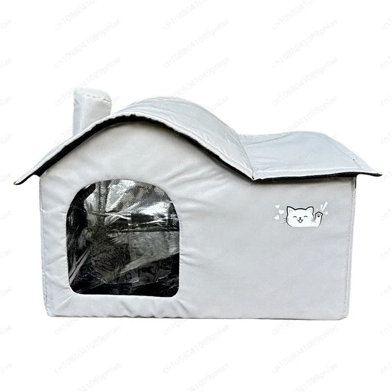 Cuccia per lettiera per gatti antipioggia per esterni, nido caldo freddo per gatti randagi, forniture per gatti chiusi invernali