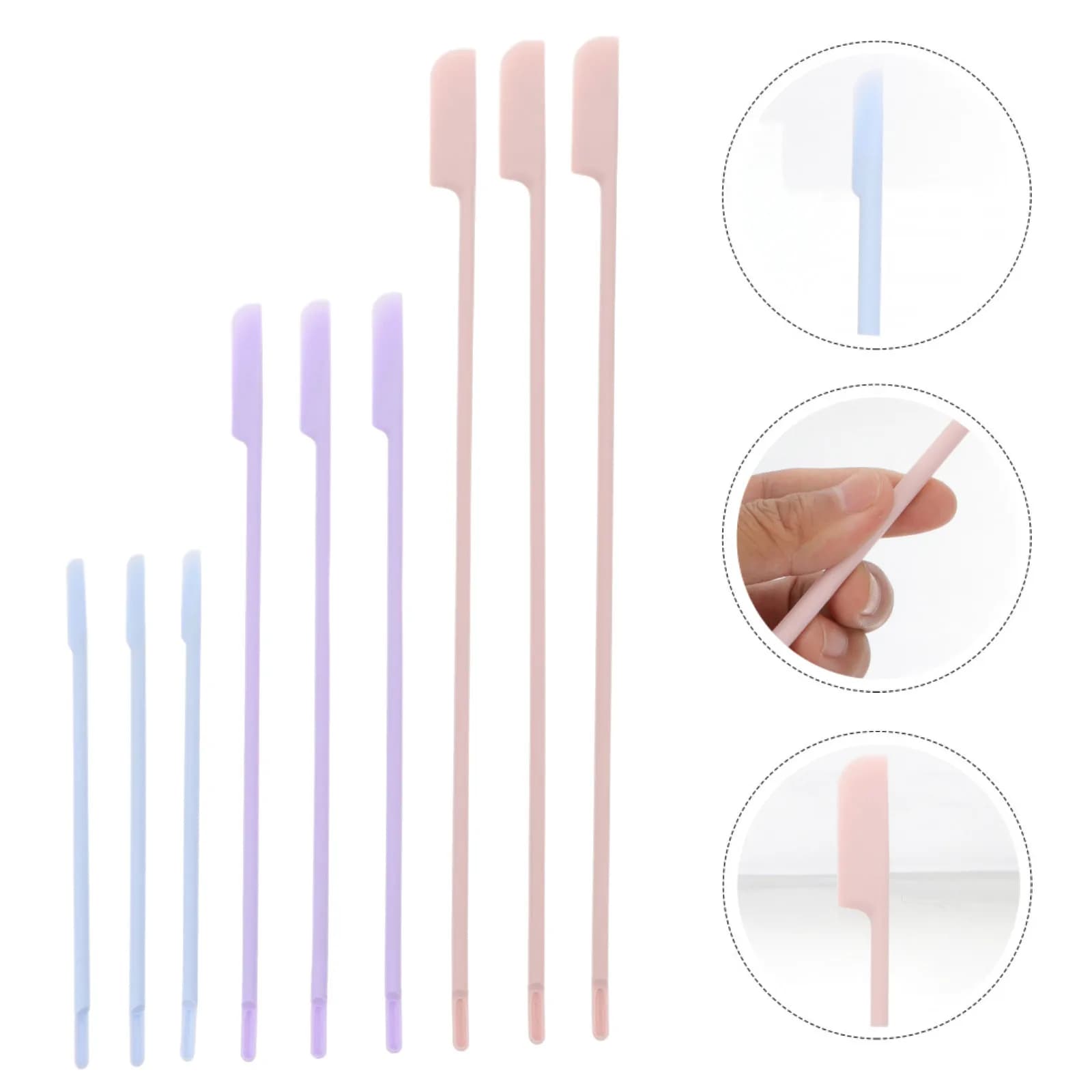 Set di 9 Spatole in Silicone per Trucco, Raschietti per Crema, Lozione, Fondotinta, Rossetto e Lucidalabbra