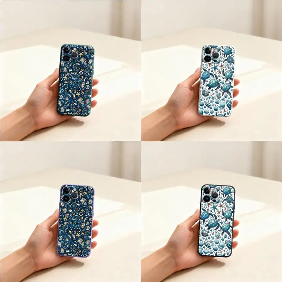 Cover per Apple iPhone 17 Pro Max 16 11 13 Mini XS XR 7 8 15 17e Air 12 Plus con Tartarughe Marine