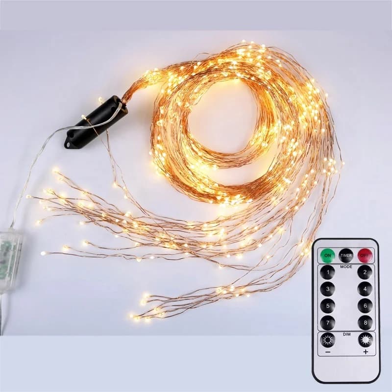 300/600/900/1200 LED Vines Lights filo di rame cascata serie fata String Lamp Christmas Wedding Party Holiday Tree Decoration