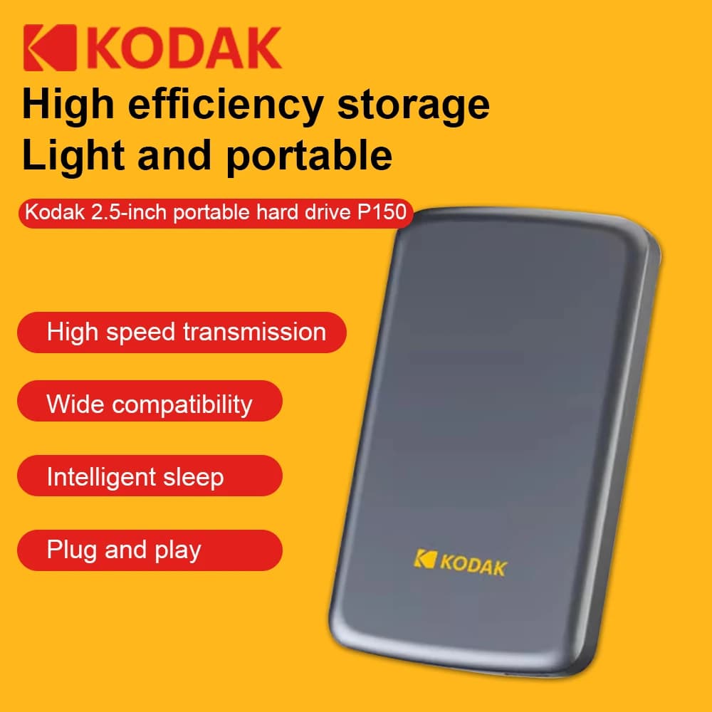 Disco rigido meccanico esterno portatile Kodak P150-1TB/500 GB USB3.0 Con trasmissione ad alta velocità, prestazioni stabili e durevoli