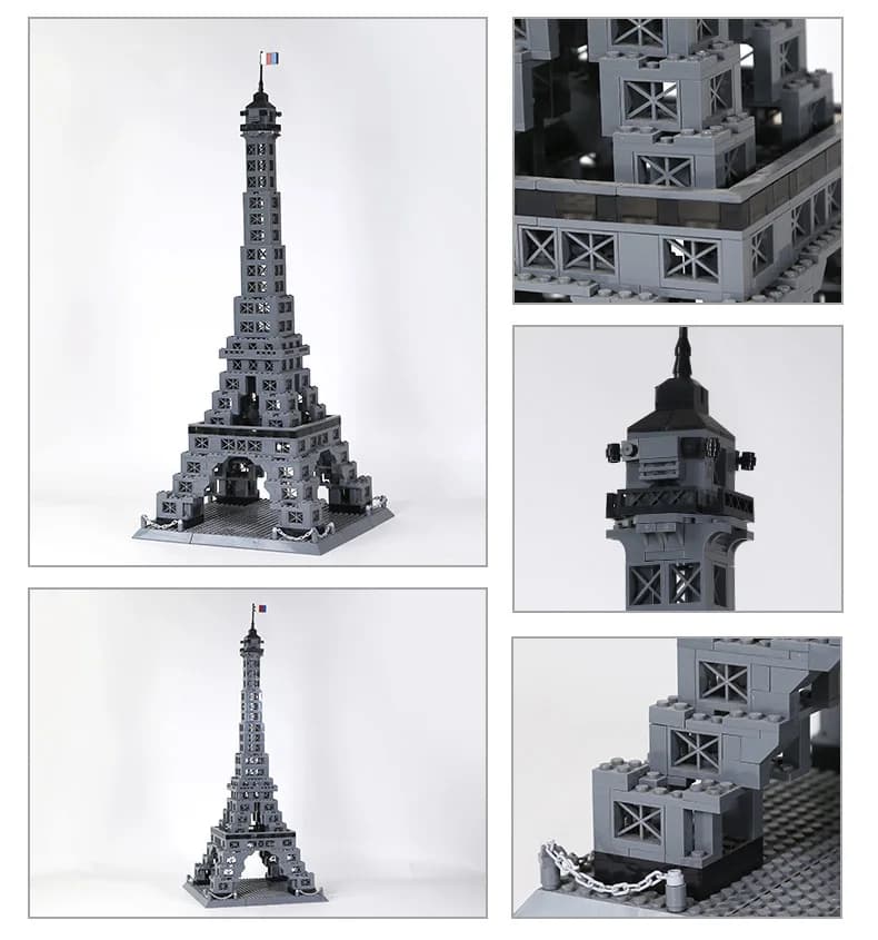 Blocchi da Costruzione Creativi di Architettura Moderna, Modello della Torre Eiffel di Parigi, Francia, Mattoncini Educativi da Collezione