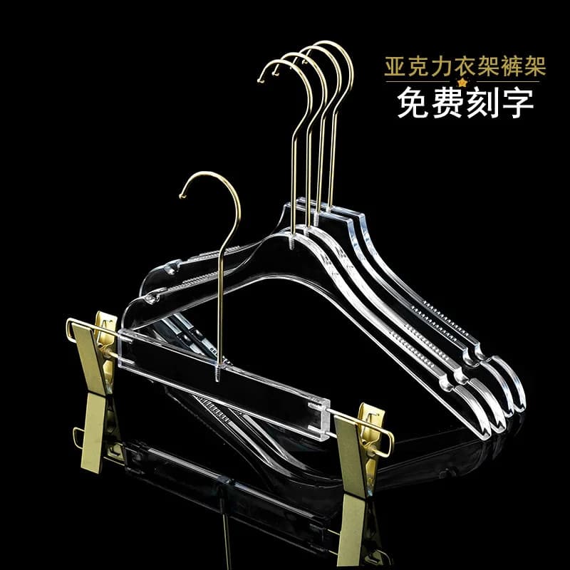 Appendiabiti Trasparente in Acrilico Antiscivolo, Spesso, in Cristallo, per Abiti da Donna, con Clip, per Negozi di Abbigliamento