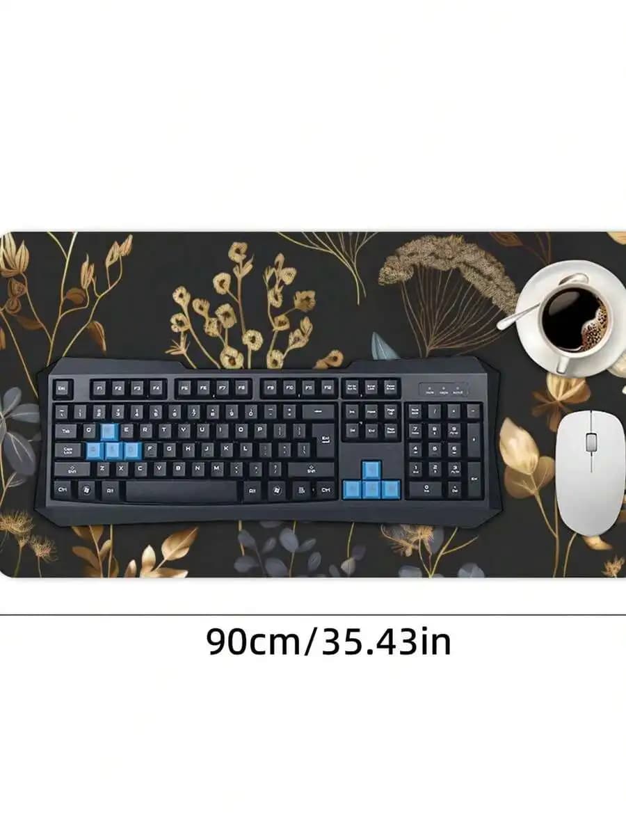 Floral Desk Mat XXL Mouse Pad For Gaming Keyboard Laptop 90x40cm