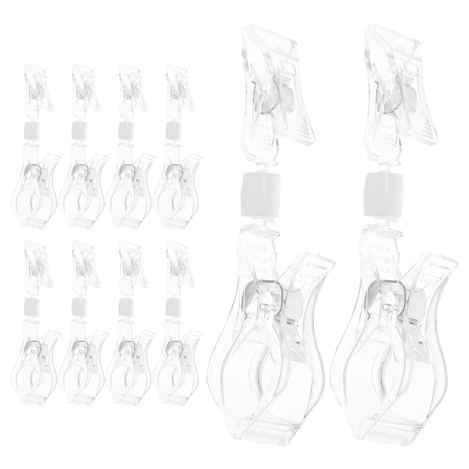 10 clip per cartelli girevoli in plastica trasparente, supporti per cartellini del prezzo a doppia faccia, clip per esposizione, morsetti per etichette per scaffali per negozi al dettaglio