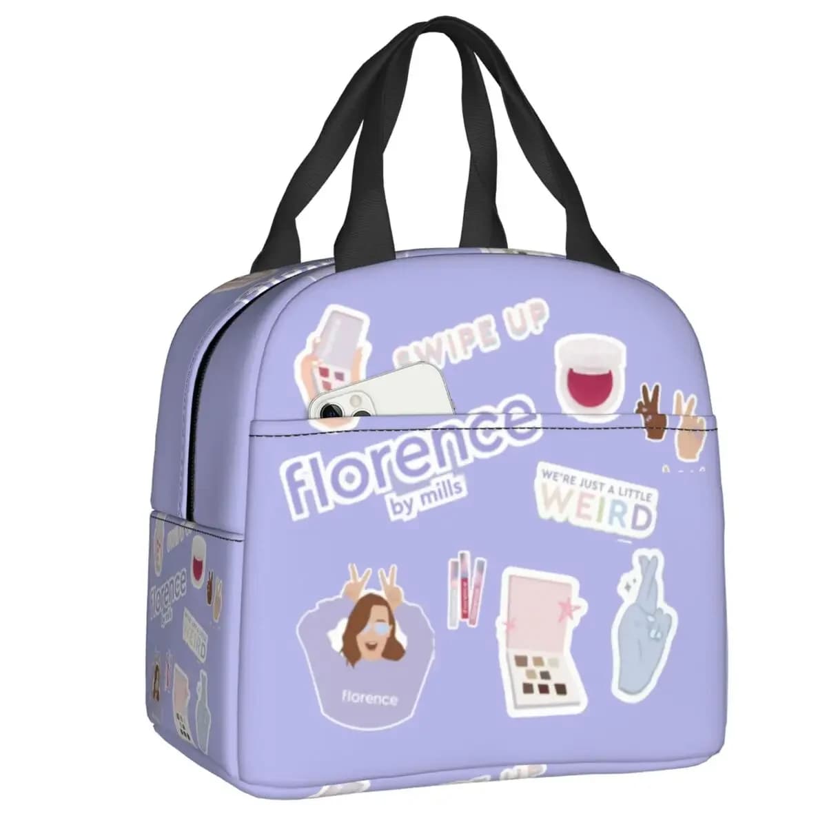 Custom Florence By Mills Lunch Bag Women Thermal Cooler Insulated Lunch Box for Adult Office Work Picnic Food Tote Bags