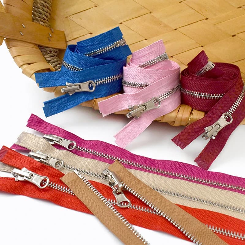 1 Pezzo/2 Pezzi 5 # Cerniera in Metallo per Giacche 85cm, Cerniere Separabili per Chiusura Cappotti, Cerniera da Cucito con Doppio Cursori Girevoli, Kit di Riparazione