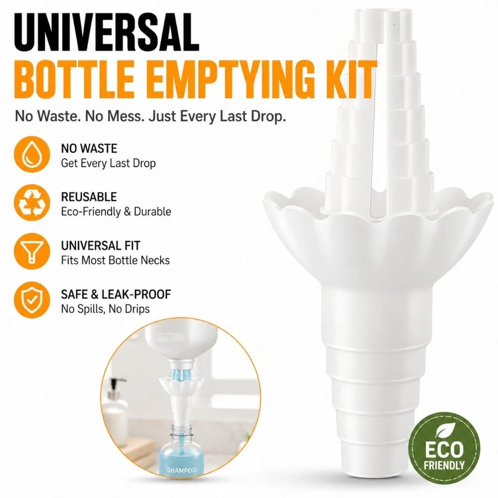 Adattatore per dispenser di sapone liquido riutilizzabile, compatibile con shampoo, balsamo e detergente per il corpo. Previene il spreco – Ideale per il bagno.