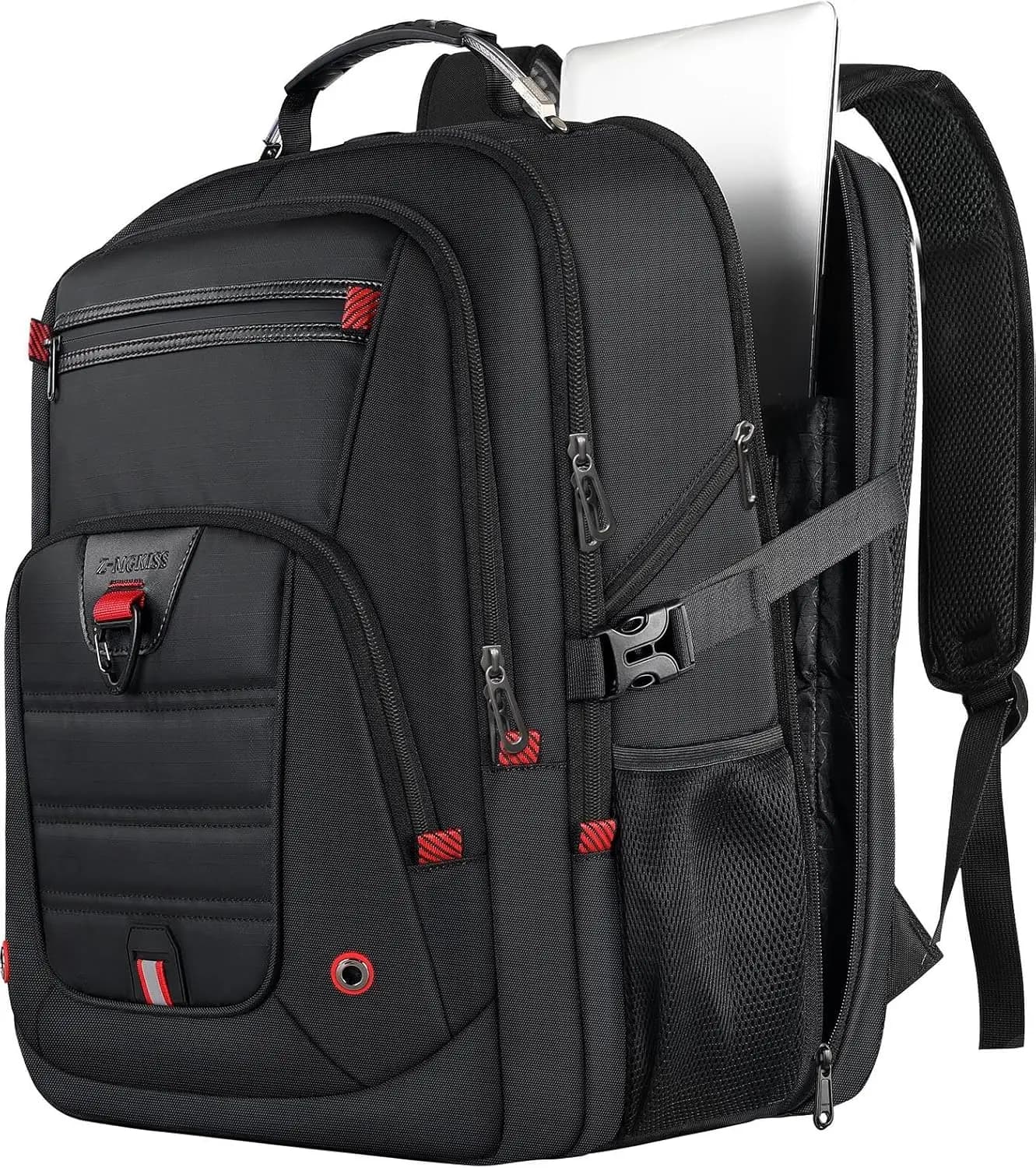 Zaino Extra Large per Uomo, Borsa da Viaggio per Laptop da 60L, Adatta per Portatili da 18.4-19 Pollici, Approvato TSA, Antifurto, Nero