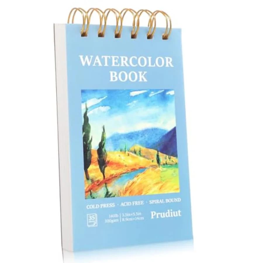 35 Sheets Watercolor Paper Pad, 140 lb/300 GSM Cold Press Water Color Sketchbook Spiral Bound Watercolor Notebook for Art Patg,