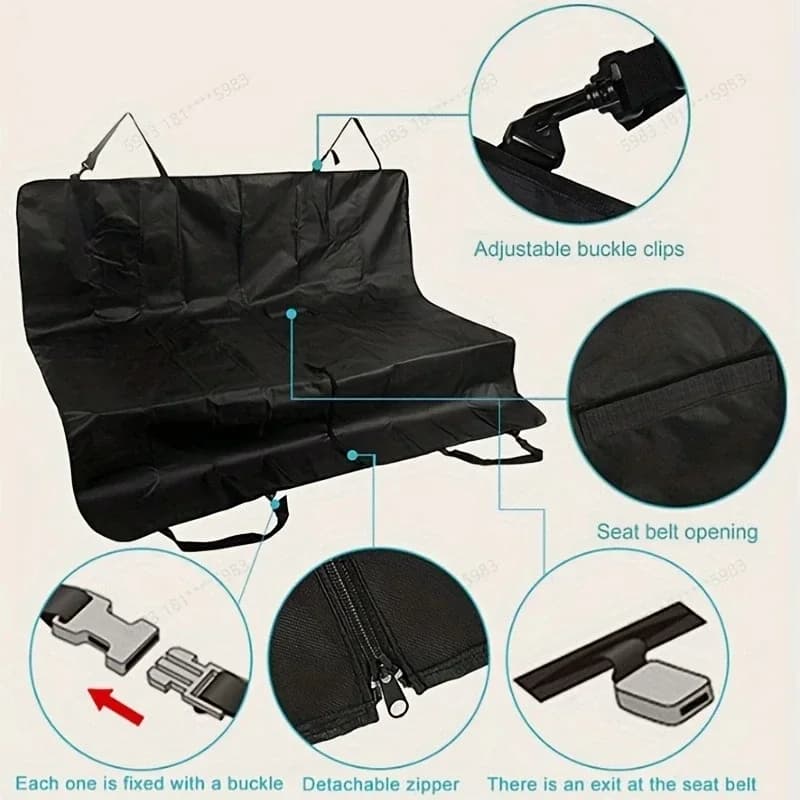1pc/2pcs Coprisedile per auto per cani Trasportino per animali impermeabile Tappetino per cuscino per sedile posteriore per cani Pieghevole per gatti Amaca Tronco Sedile posteriore posteriore