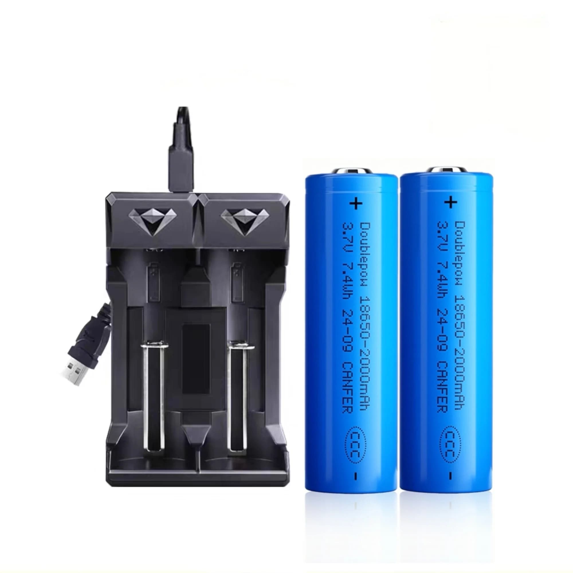 2PCS 18650 rechargeable battery 3.7V 2000mAh 18650 Lithium charger for razor Torch Headlamp Electric Toothbrush