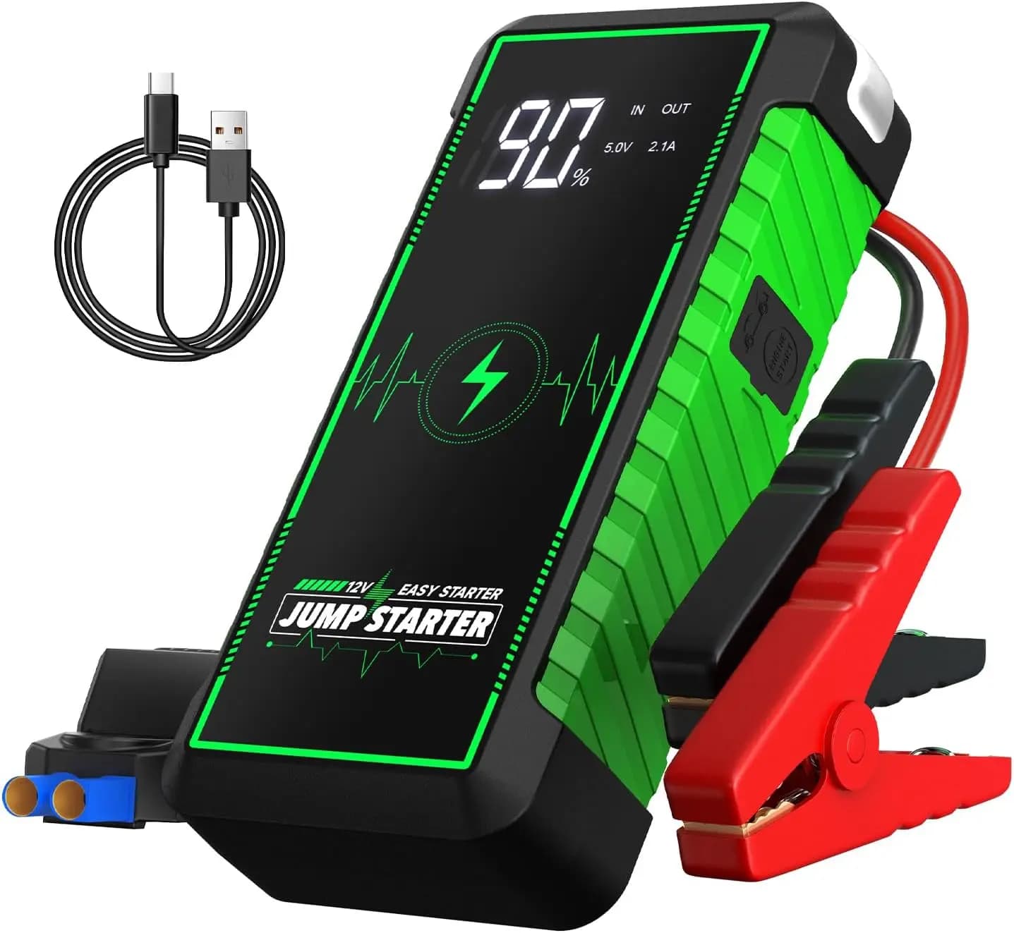 Avviatore di emergenza per batteria per auto 12V 4000A, portatile 14000mAh con protezione di sicurezza per motori a gas e diesel