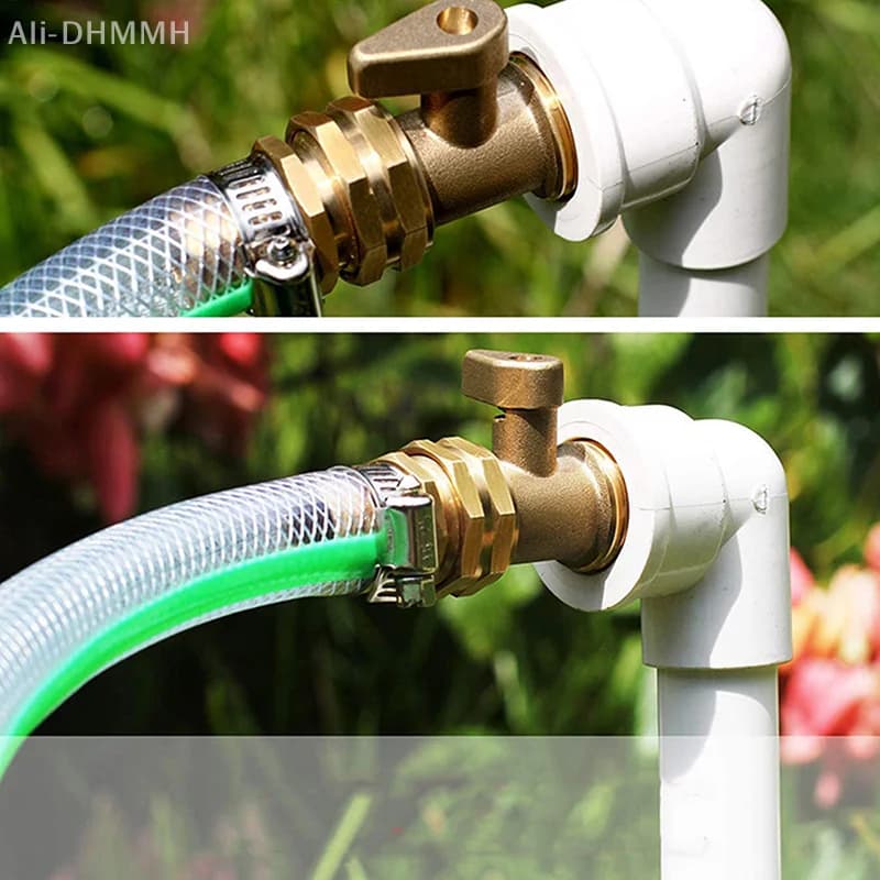 3/4 rust-resistant brass interceptor valve, garden hose connector for irrigation and repair joints