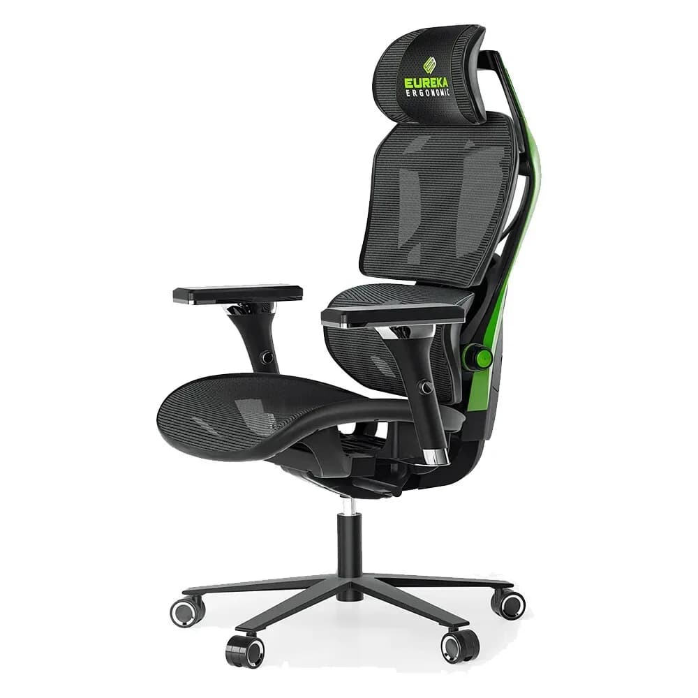 Sedia da Gaming Ergonomica Eurrka Typhon Hybrid (Verde)