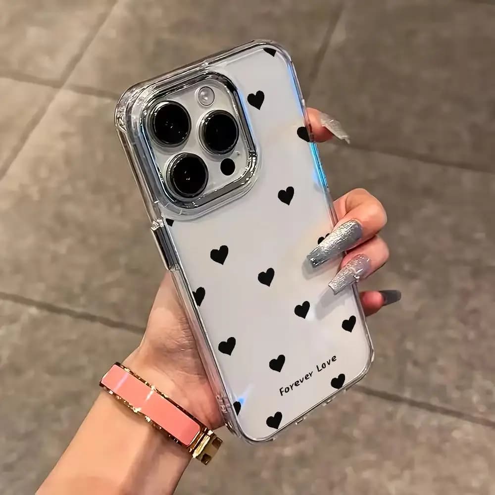 Eternal Love Design Transparent Phone Case Suitable for iPhone 17 16 15 14 13 12 11 Pro/Max/Plus Anti Drop and Anti Shock