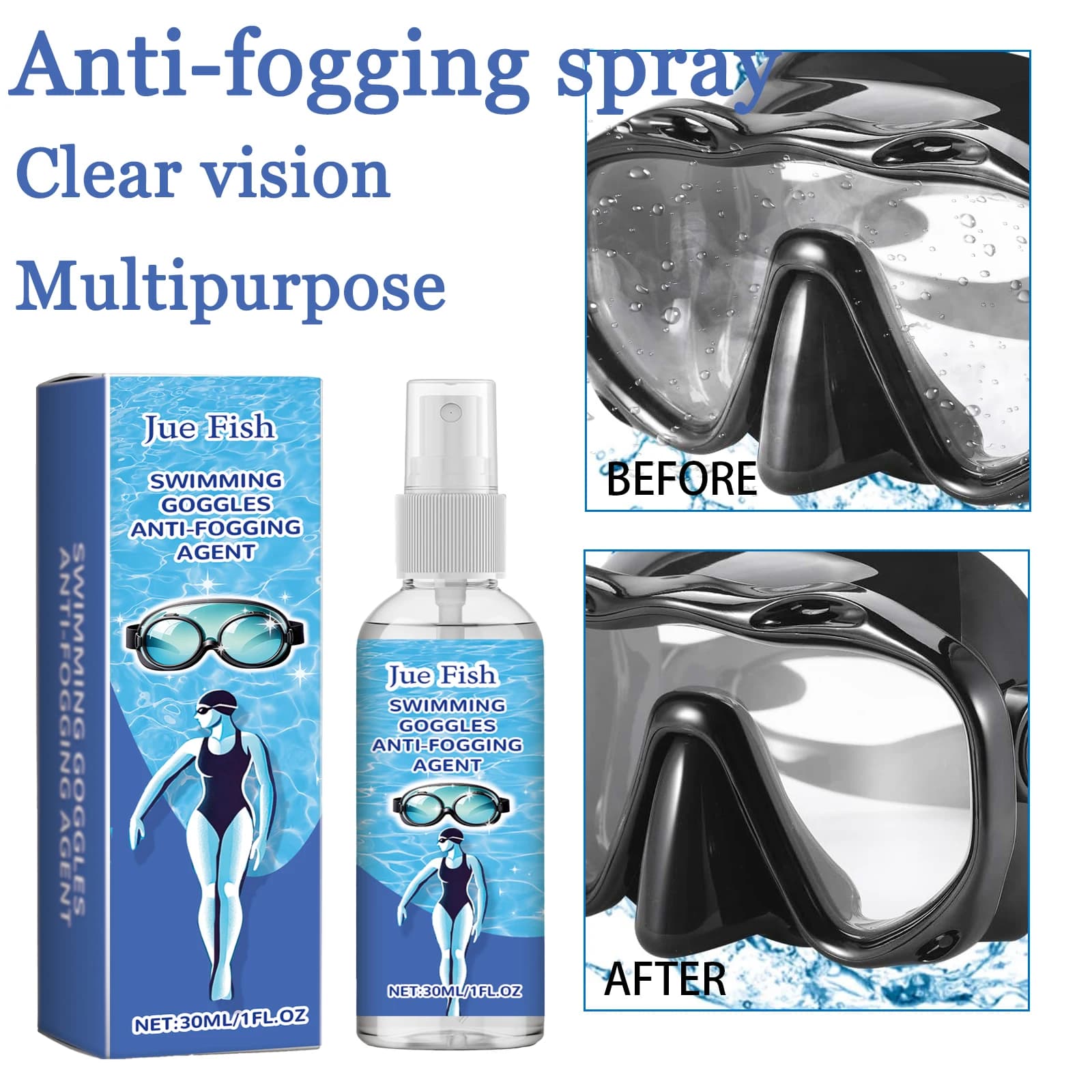 30ML Nuoto Eye Care Spray, Delicate Cleaning, Clear Vision Restoration, Lenti Protection, Portable Eye Care Spray
