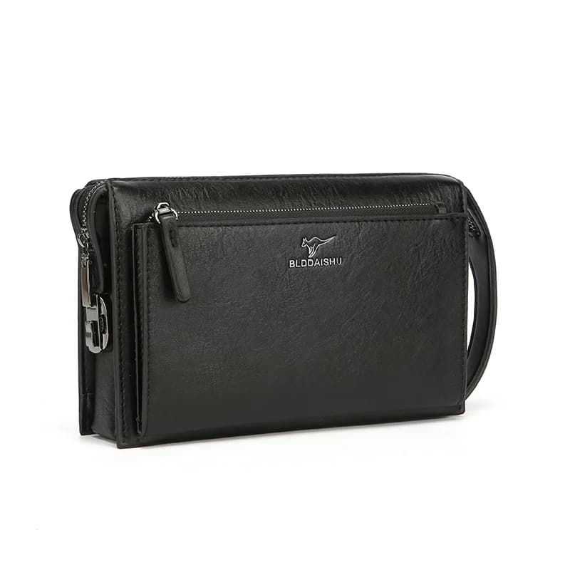 New Men's Combination Lock Anti-Theft Clutch Bag Handbag Business Soft Leather Wallet 12-Slot Card Phone Bag Bolso Hombre Sac