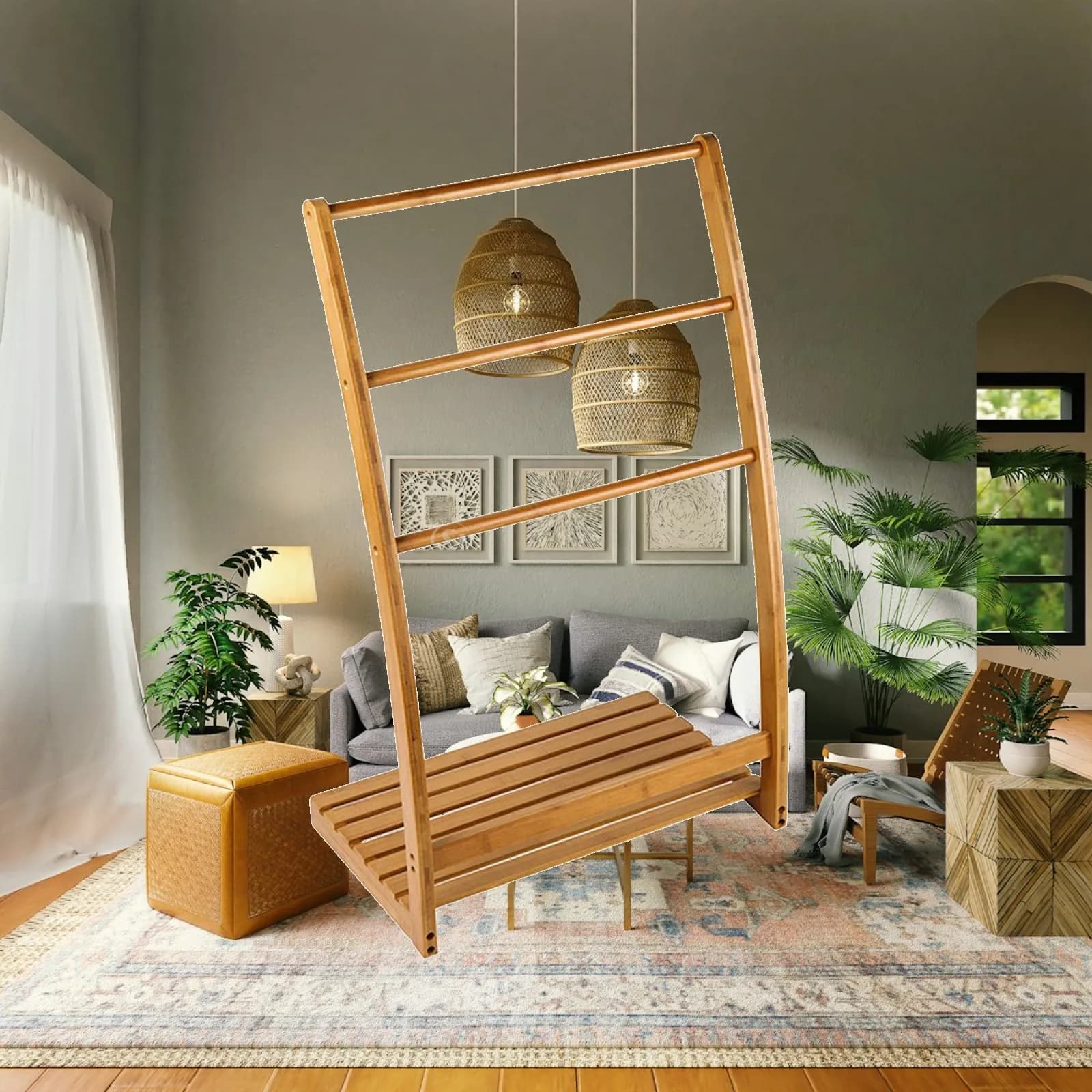 Bathroom Drying Rail Rack Storage Stand Free Standing Blanket Rack Bathroom Towel Stand for Living Room Bathrobe Hand Towel