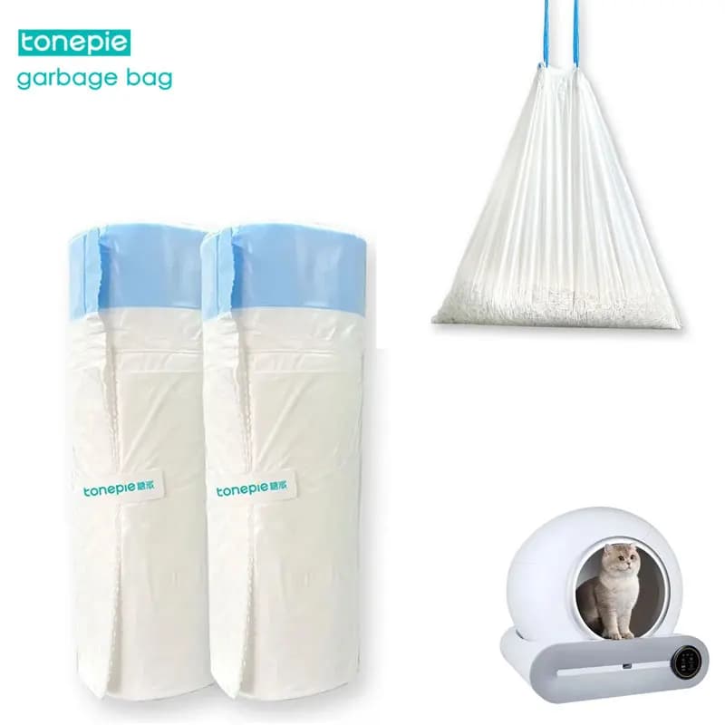 Tonepie lettiera per gatti autopulente sacchetti per cacca chiusura con coulisse per toilette per gatti Tonepie forniture per animali solo 2 rotoli sacchetto della spazzatura