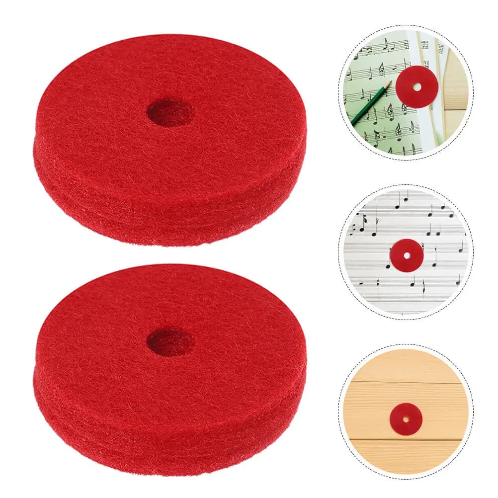 24Pcs Cymbal Felt Washers Double Layer Round Felt Pads Noise Reduce Vibration Improve Sound Quality Drum Cymbal Replacement Kit