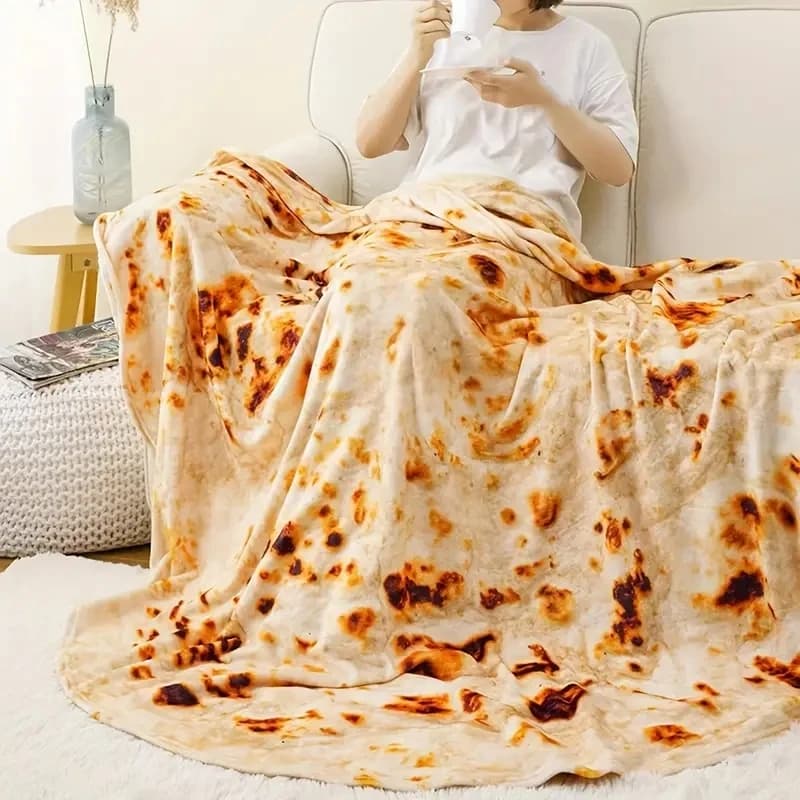 1 coperta in flanella con motivo pizza, coperta per pisolino, calda e accogliente, morbida coperta per divano letto