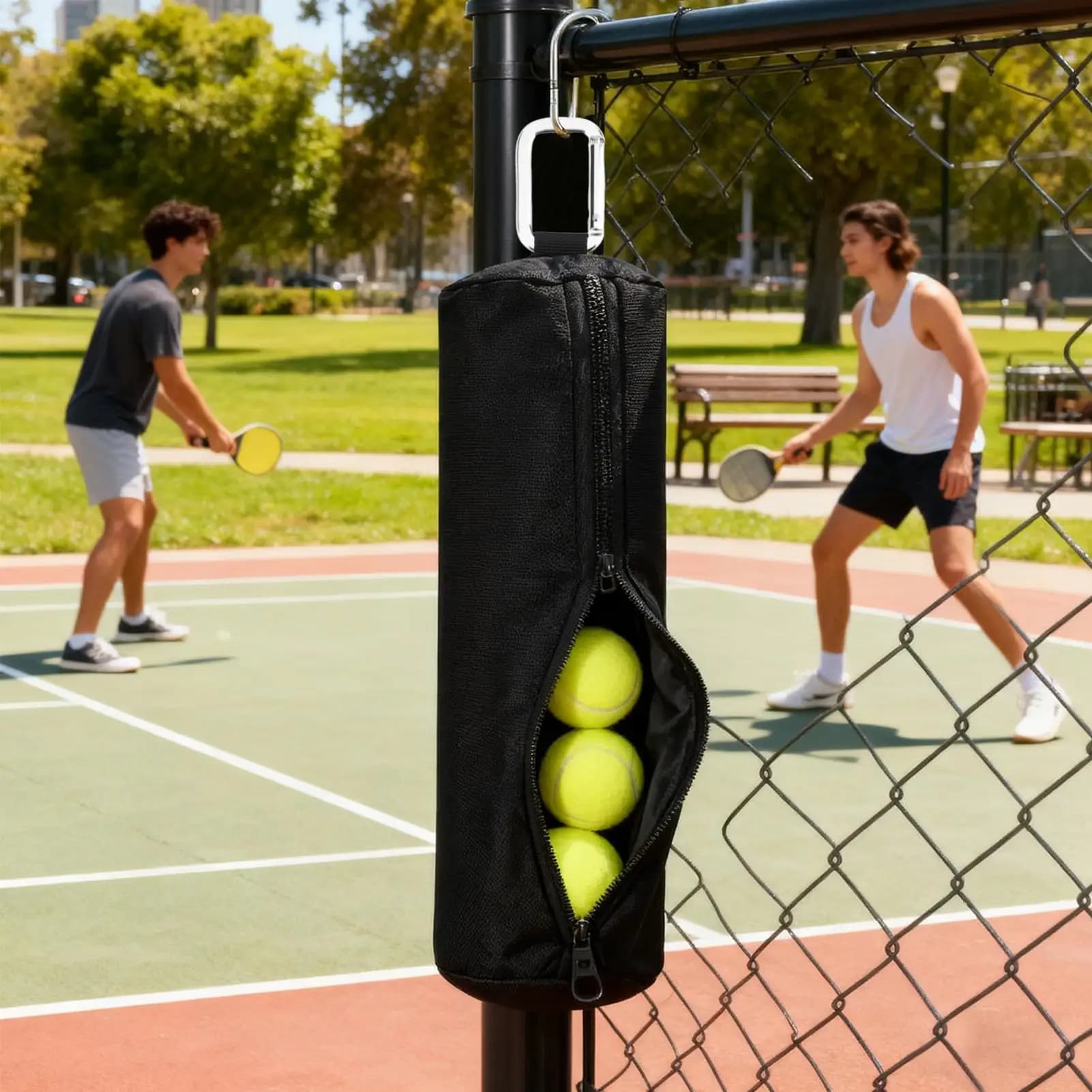 nuova marsupio per palline da tennis, marsupio portatile con cerniera, supporto a mani libere, comodo contenitore per l'allenamento sportivo, le palline