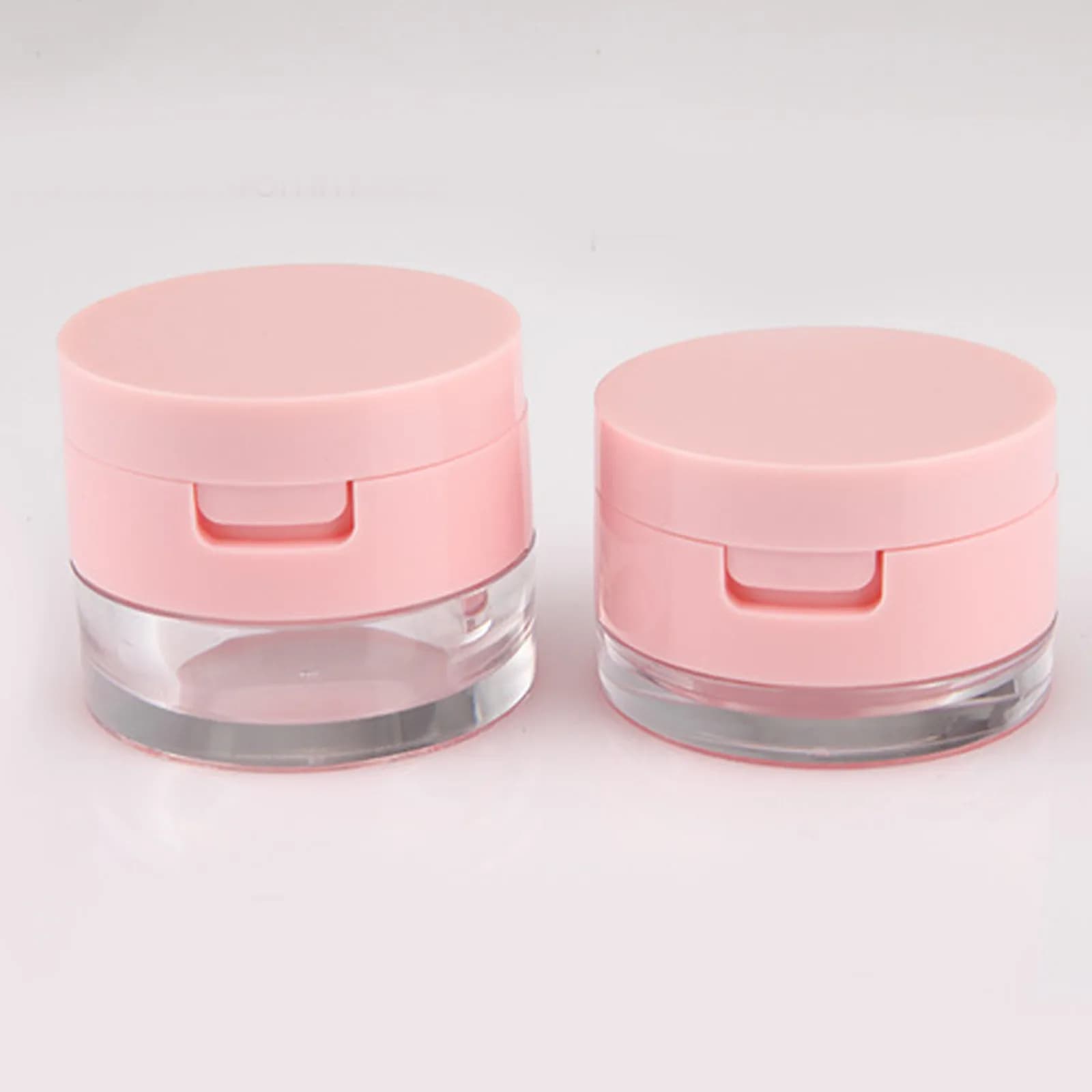 2 Set di Contenitori Compatti e Leggeri per Polvere Libera, Scatole Portatili a Conchiglia per Blush e Fondotinta da Viaggio