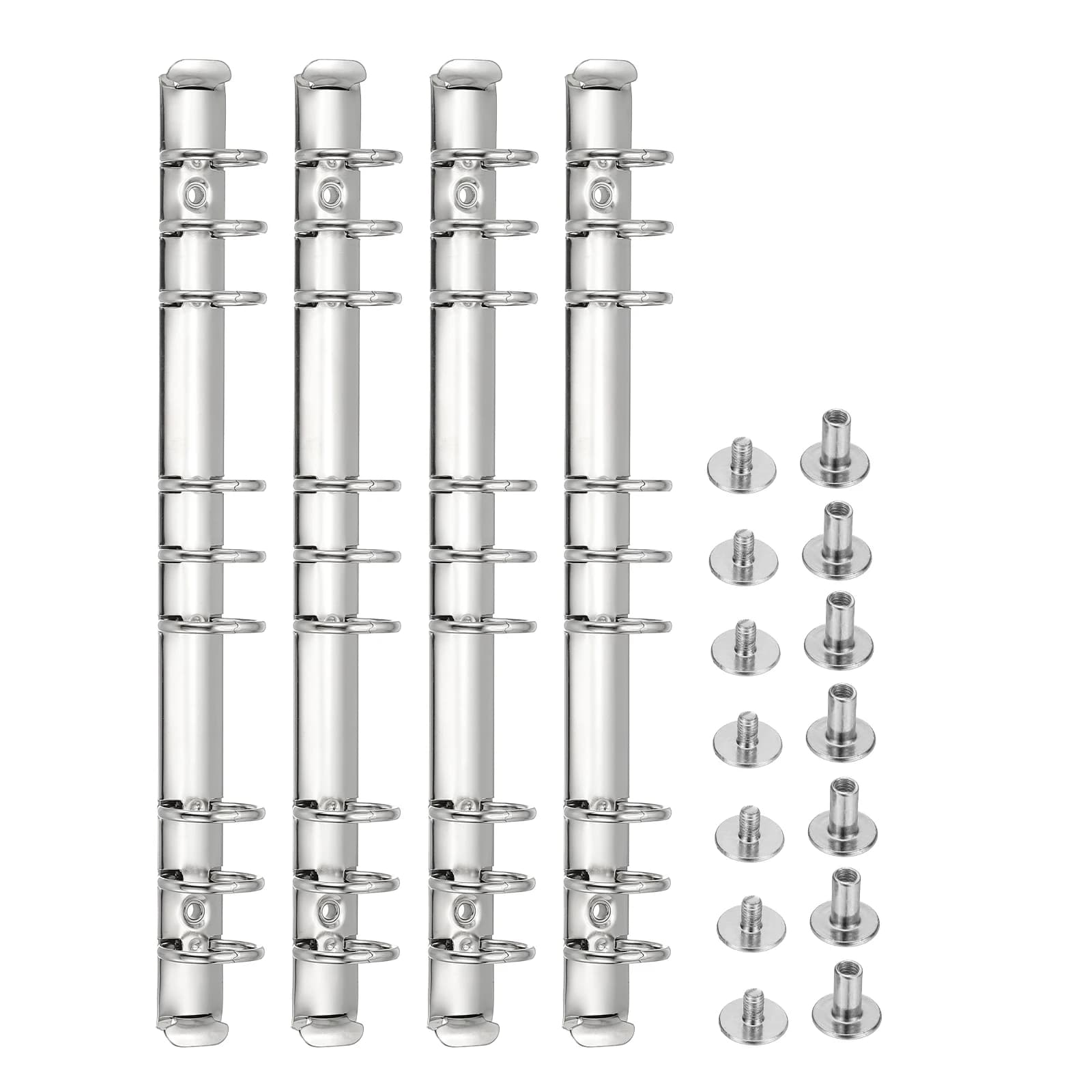 2/4Set B5 Meccanismi per raccoglitori ad anelli a 9 fori Raccoglitore Spine di ricambio per raccoglitori Planner Notebook Raccoglitore ad anello in metallo Fibbia Argento