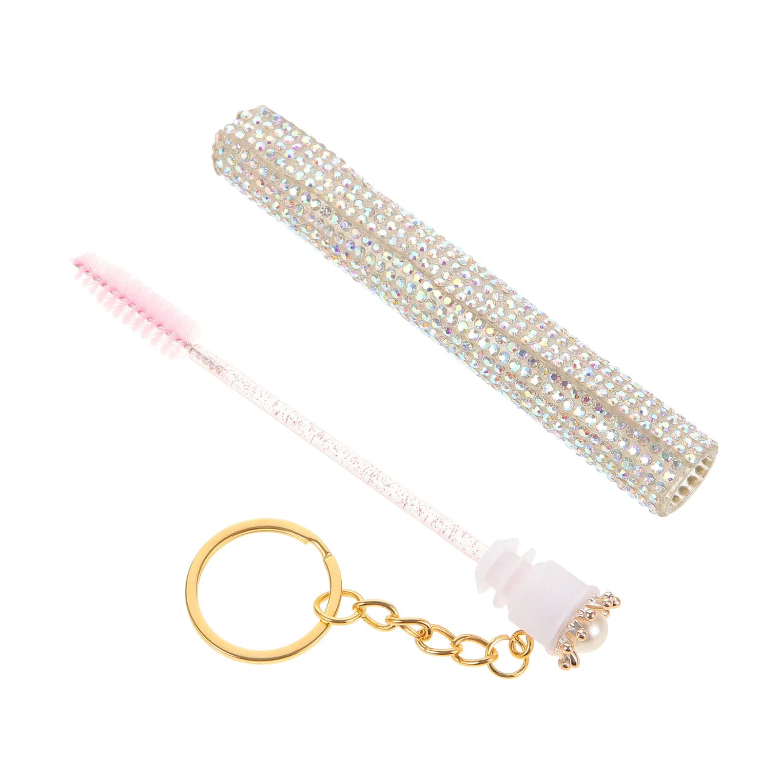 Double Function Mascara and Eyelash Brush, Delicate Seeds, Zinc Alloy Handle, Easy to Clean, with Travel Cover and Daily Use