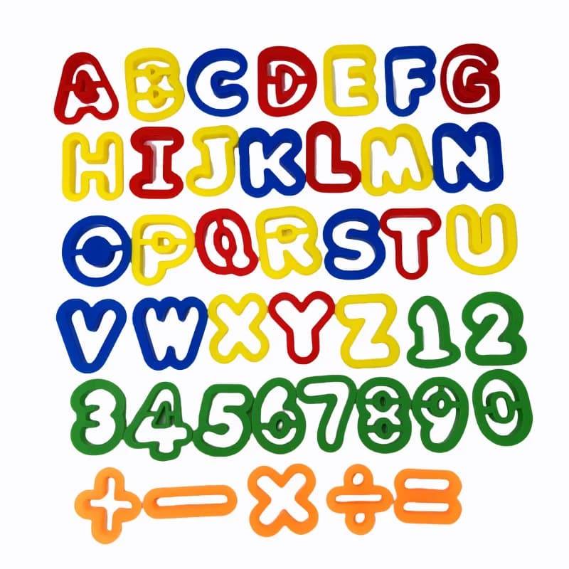 Strumenti per impasto Set di stampi per plastilina per bambini Vari forme Tubo ad ago Lettera Numero Accessorio per plastilina Giocattoli puzzle artigianali per bambini