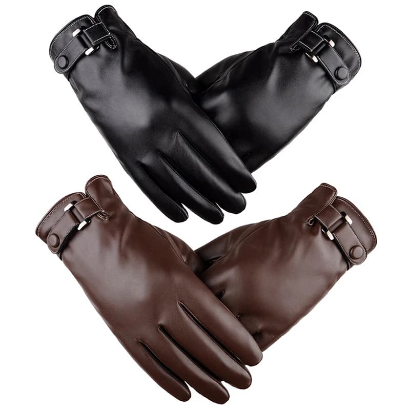 Guanti da ciclismo in pelle Pu antivento impermeabili Guante Moto da uomo Guanti da equitazione Touch Screen Guanti da motocross Inverno caldo