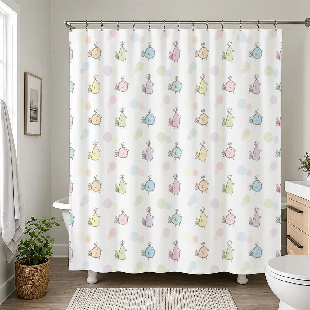 Waterproof Cute Cartoon Animal Shower Curtain Bathroom Decor Novelty Print Liner for Kids Nursery Bath Accessories