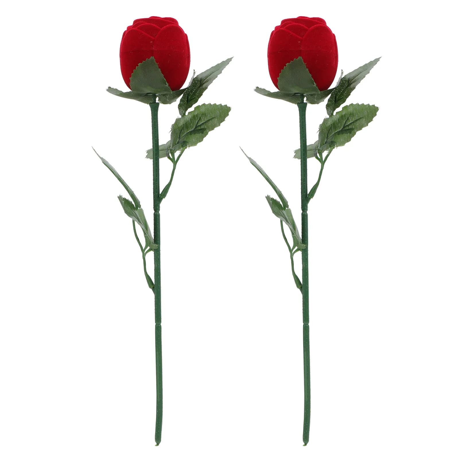 2 Pezzi Scatola Portagioie a Forma di Rosa Realistica, Custodia per Gioielli di Alta Qualità, Elegante Porta Anelli per Fidanzamento, Matrimonio, San Valentino