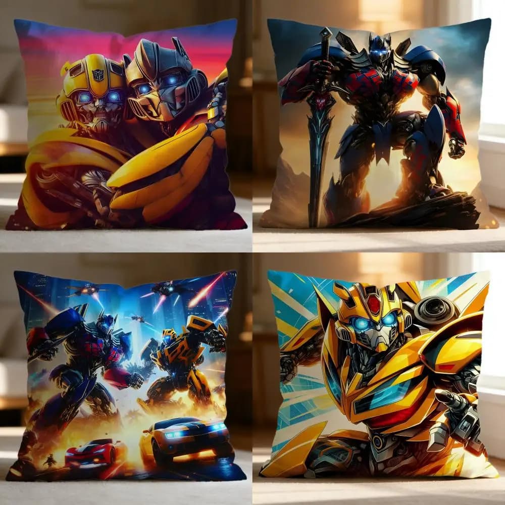 Popular TTransformerses Cushion Cover Soft Washable Pillow Case Multi-Scene for Couch Bed Travel Office Use